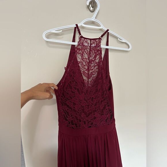 Lulus Love Spell Burgundy Lace-Back Maxi Dress - Picture 12 of 15